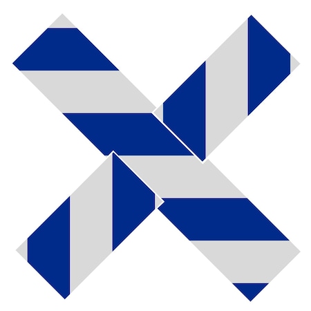 Superior Mark Floor Markings, Xs, 2in, Blue/White Hazard Stripe IN-40-588